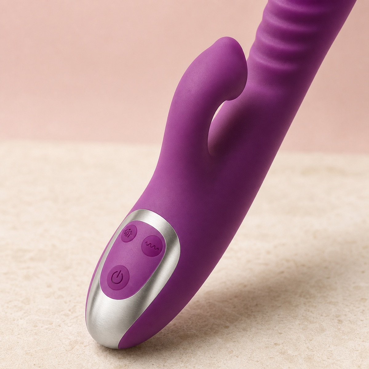 Close-up of Miavelle Bloom's three tactile controls and ridged shaft